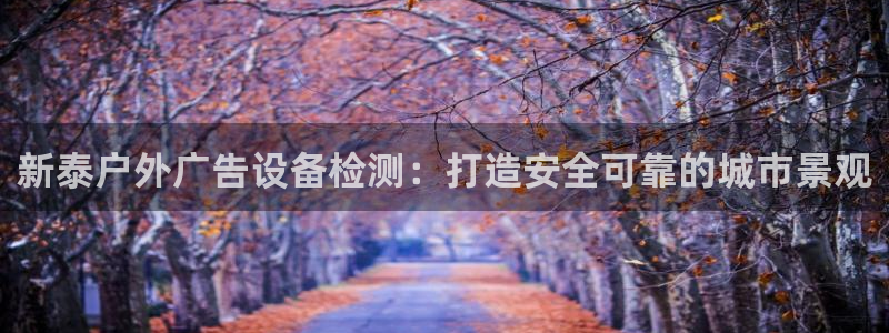 杏宇平台官网注册：新泰户外广告设备检测：打造安全可靠的城市景观
