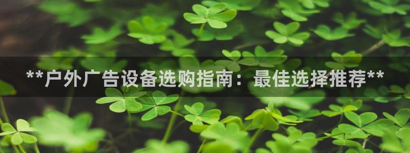 杏宇平台注册登录：**户外广告设备选购指南：最佳选择推荐**