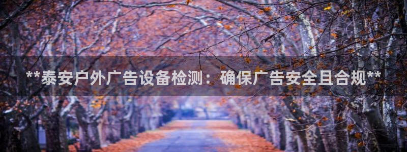 杏宇官方平台官网下载：**泰安户外广告设备检测：确保广告安全且合规**