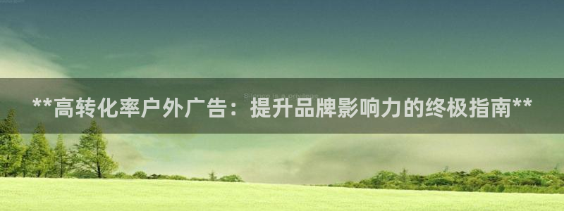 杏宇平台代理怎么赚钱快：**高转化率户外广告：提升品牌影响力的终极指南**
