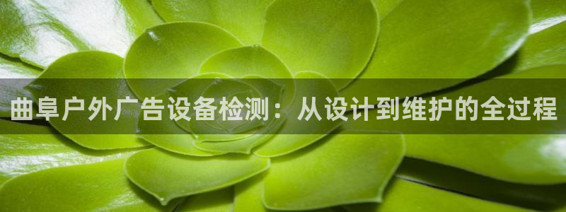 杏宇平台总代理电话：曲阜户外广告设备检测：从设计到维护的全过程