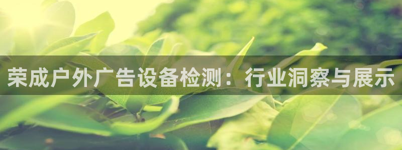 杏宇平台怎么样：荣成户外广告设备检测：行业洞察与展示